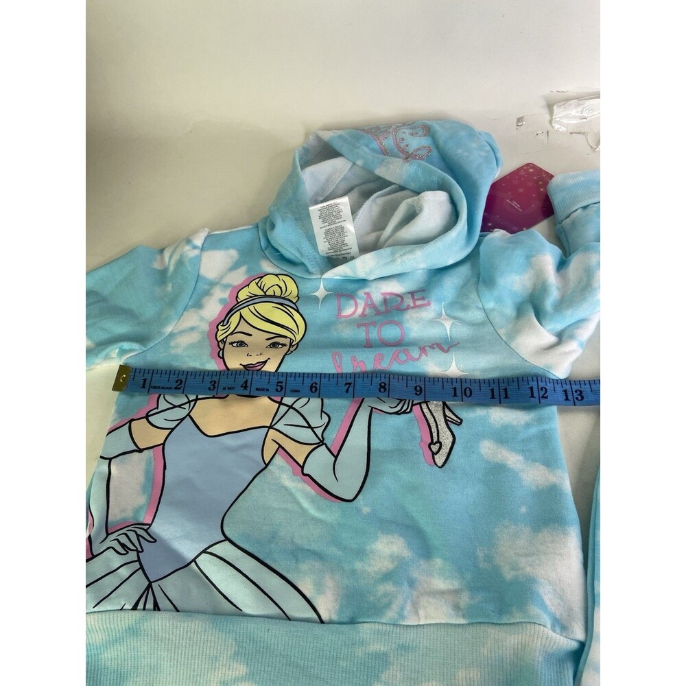 Disney Princess Cinderella Tie Dye Hoodie Top Jogger Pants Outfit Set Girls 2T - Picture 8 of 14